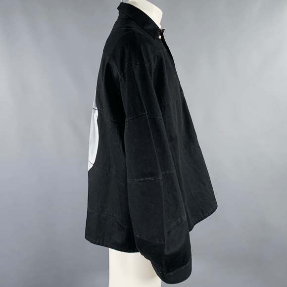ALMOSTBLACK One  Black Hand Painted Cotton Oversized Sport Coat - Picture 2 of 7